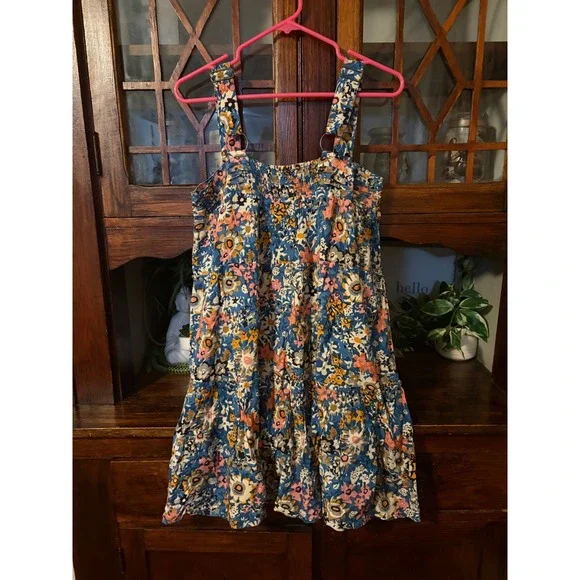 Natural Life Women Blue Floral Tiered Boho Sun Dress Medium NWT - Picture 2 of 5